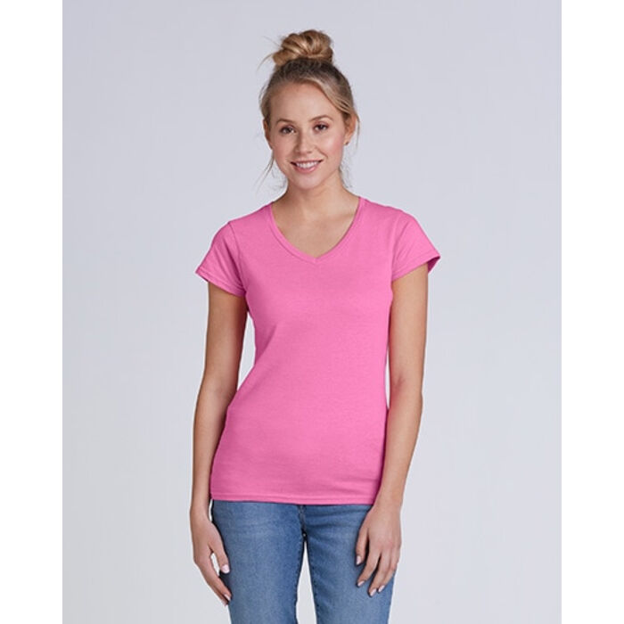 Gildan Softstyle Women's V-Neck Short Sleeve T-Shirt 64V00L Softstyle Women's V-Neck Short Sleeve T-Shirt Thumbnail
