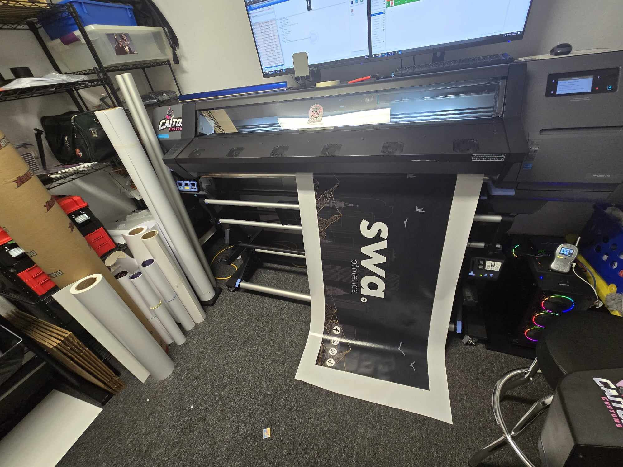 Custom banner printing services at Planet T's 