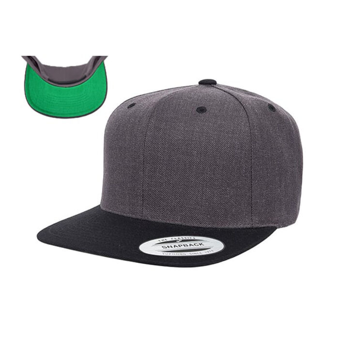 YP Classics Flat Bill Snapback Cap (Green Undervisor) 6089M Flat Bill Snapback Cap (Green Undervisor) Thumbnail